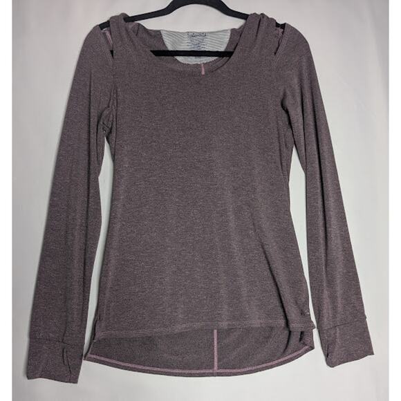 SPLENDID Purple light weight hoodie long sleeve stretch moisture Wicking Size M - Picture 2 of 10